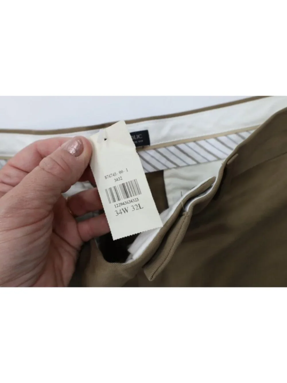 New Banana Republic Mens 34x32 Mason Athletic Tapered Leg Fit Chino Pants Brown
